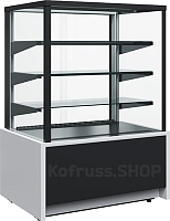 Витрина холодильная кондитерская KC70 VM 0,9-1 LIGHT 9006-9005 (CARBOMA CUBE) ТЕХНО