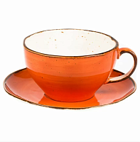 Чашка с блюдцем Fusion Orange Sky 375 мл, P.L. Proff Cuisine 81223150