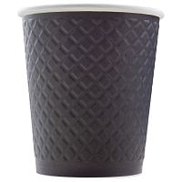 Стакан бумажный одноразовый двухслойный 250 мл ФО Waffle Black 25шт (20р/к) АВ