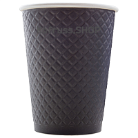 Стакан бумажный одноразовый двухслойный 350 мл ФО Waffle Black 25шт (16р/к) АВ